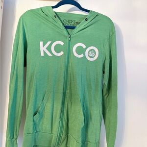 Chive Hoodies KC CO Lightweight Zip Hoodie in Green
